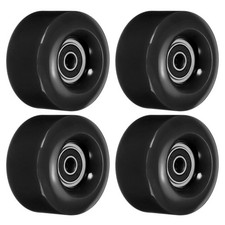 Roller Skate Wheels with Bearings Quad Skate Replacement Outdoor, Black 4pcs