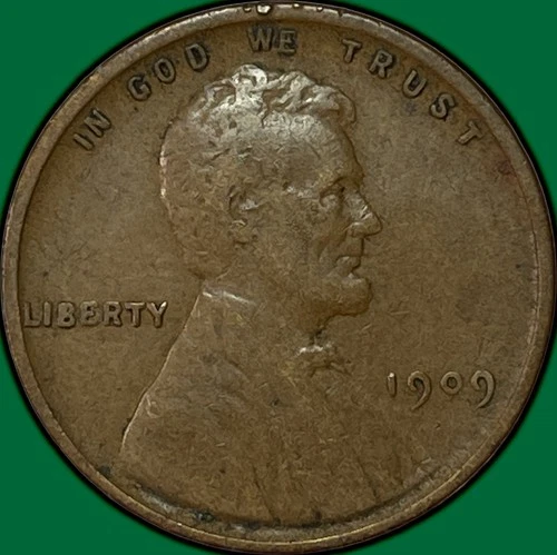 1909-VDB Lincoln Wheat Cent Very Fine VF Coin #36996
