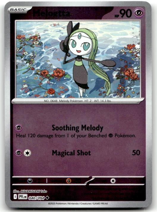 Meloetta 040/094 Uncommon Phantasmal Flames Pokemon Reverse Holo Lightly Played