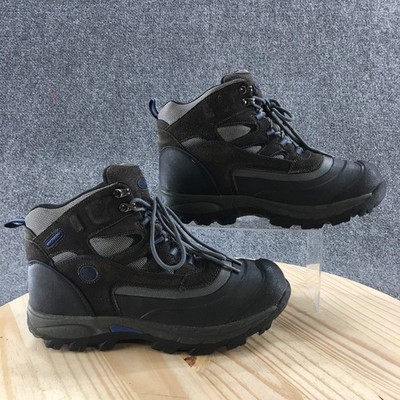 Khombu Boots Mens 12 M Fleet Hiker Terrain Weather Rated Brown Leather Ankle Top