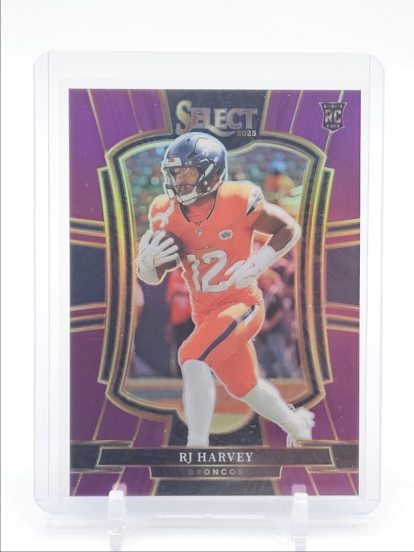 RJ HARVEY 2025 SELECT PREMIER LEVEL ROOKIE PURPLE PRIZM #110 RC /75 Q4274
