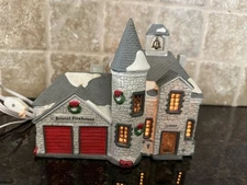 Lemax Porcelain Lighted "Bristol Firehouse” Plymouth Corners Village Collection