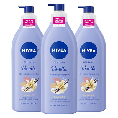Oil Infused Vanilla and Almond Oil Body Lotion for Women, Fast-Absorbing and Non