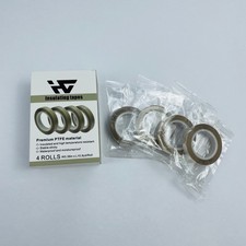 4 Rolls 0.39 in x 10.9 Yards Brown Electrical Tape Roll PTFE Insulation Tape