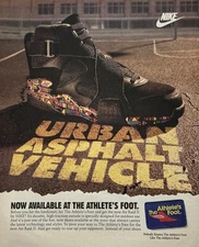 1993 Nike Air Raid II Sneaker Ad Urban Asphalt Vehicle Athlete’s Foot Store