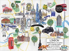 London 1000-Piece Map Jigsaw Puzzle 20" x 27"