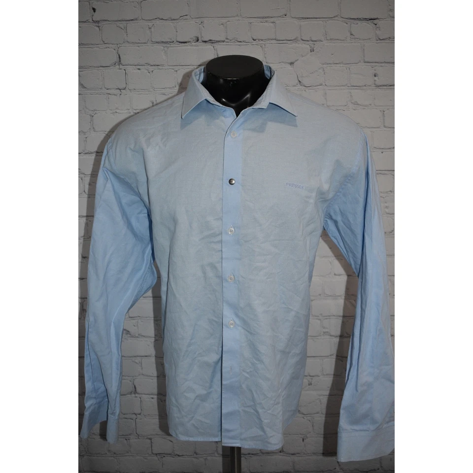 Pringle of Scotland Dress Shirt Men Size XL Classic Blue Cotton  - Image 2 of 4