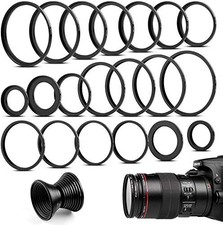 20 Pieces Metal StepUp Adapter Rings Step Down Rings Kit Lens Filter Steppi...