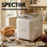 Spector Automatic Bread Maker Machine 2LB 19 in 1 600W Non Stick Stainless Steel