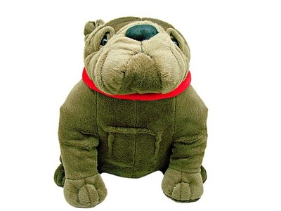 Plush Toy Bull Dog Dan Dee Collectors Choice Stuffed Collar 12'' Tall Brown Tan
