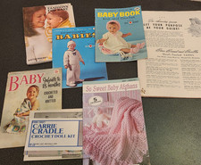 Vtg Coats  Clark's Knit Crochet Sets Blankets Baby Book Star 1960s,70s,40s,1880