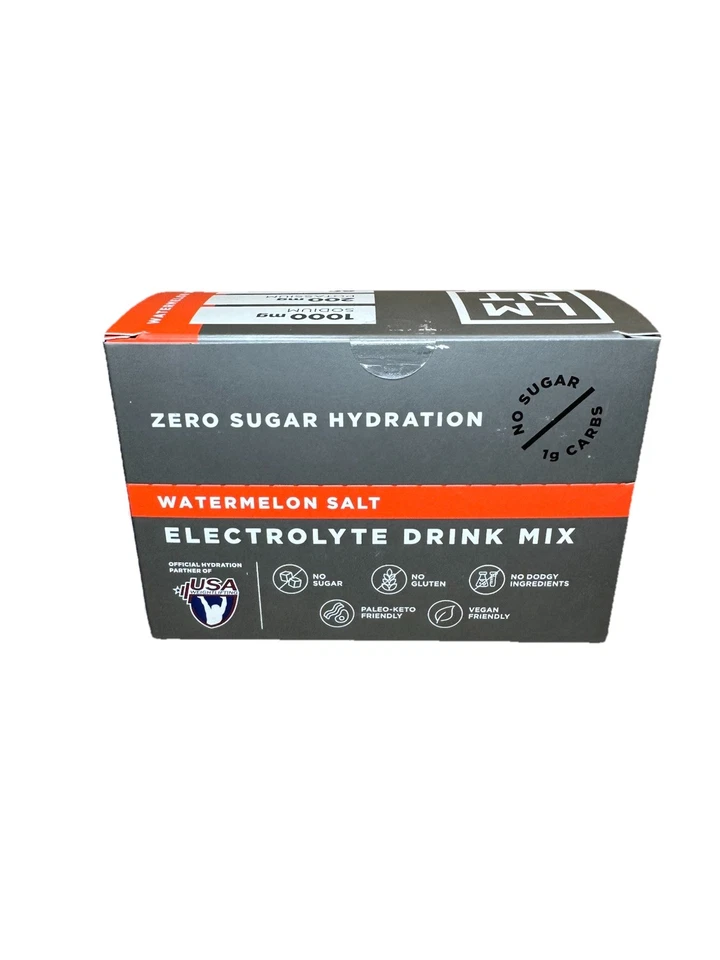 2X Mezcla de bebidas electrolíticas LMNT - Sal de sandía - Paquetes de 30 barras - BB 03/2027 Foto 4 de 4