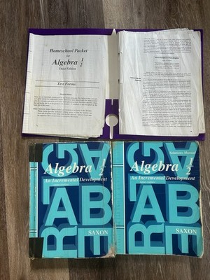 Saxon Algebra 1/2 Math Set: Textbook Answer Key Solutions Test Forms 3rd Edition