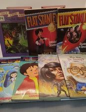 7 Kids Chapter Books WHO WAS Magic School Bus Flat Stanley + Night Bird Bundle