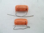 2x .1uF 600V NOS SPRAGUE 6PS-P10 ORANGE DROP CAPACITOR - .1 MFD 600 VOLT