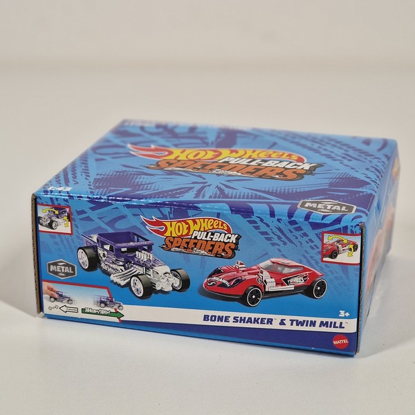 Hot Wheels Pull-Back Speeders 1:43 Bone Shaker & Twin Mill 2Er Set NEU / OVP-image