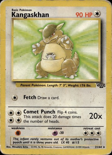 Kangaskhan 21/64 Jungle Rare Unlimited HEAVILY PLAYED Pokemon