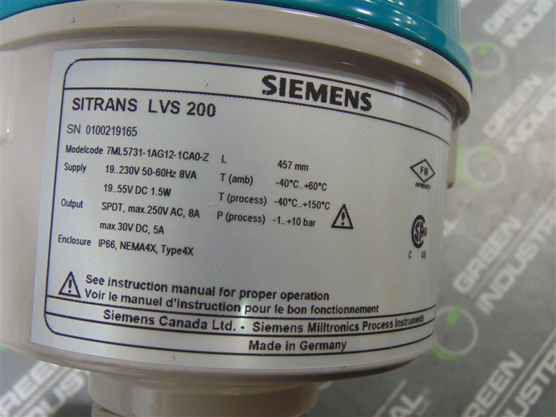 NUEVO Interruptor de nivel vibratorio Siemens 7ML5731-1AG12-1CA0Z SITRANS LVS 200 457 mm NB Foto 3 de 3
