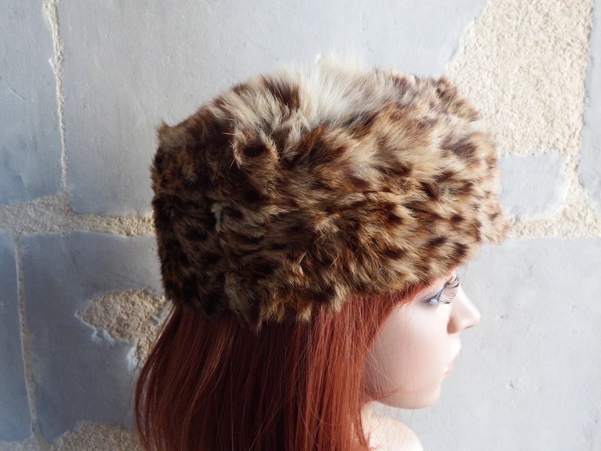 Bonnet Vintage En Fourrure Vison - Taille 54cm, Marron, Pour Femme, Occasion