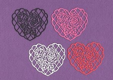 HEART WITH ROSES die cuts scrapbook cards