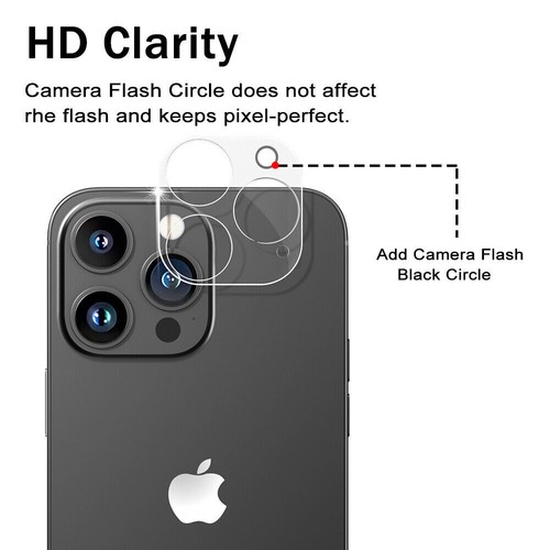2 Pack For iPhone 14 13 12 11 Pro Max Tempered Glass Camera Lens Cover Protector - Picture 4 of 6