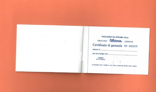 Vecchia garanzia orologio ALTANUS originale anni '70 " non compilata " - Imagen 4 de 5