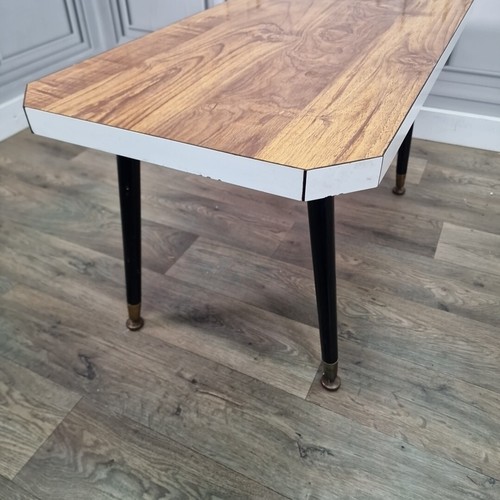 Retro Vintage Mid-Century Modern Wood Effect Side Coffee Table - Atomic Formica - Picture 16 of 24