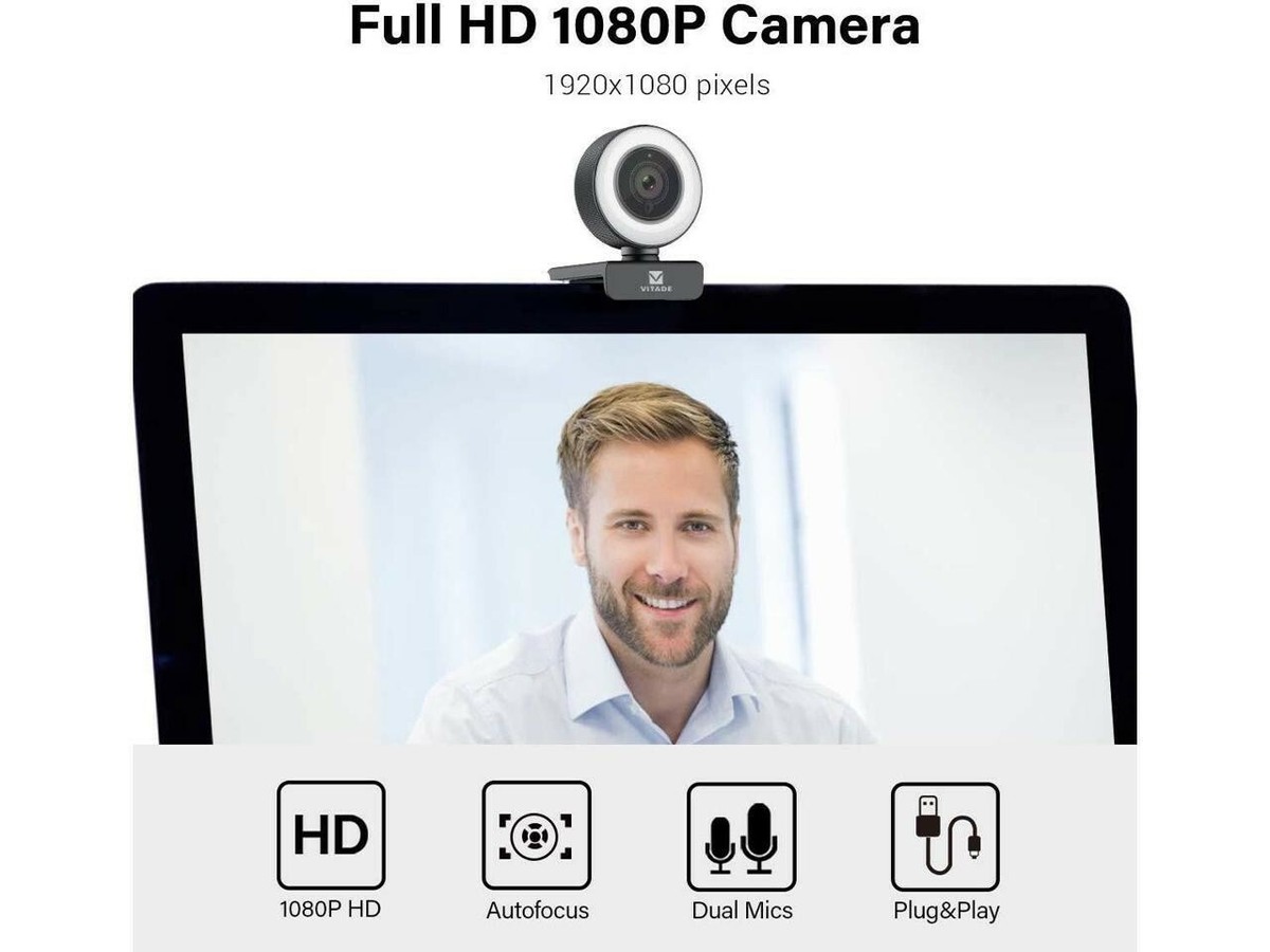 PC Webcam for Streaming HD 1080P, Vitade 960A USB Pro Computer Web