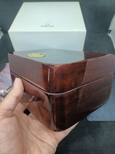 Vintage Omega Speedmaster Presentation Wood Watch Box w/ Manual & Cardholder - Picture 6 of 10