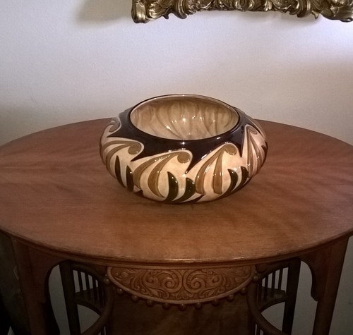 Atlantic Mold 11" Round Bowl Planter Vintage Mid Century Modern Pottery Ceramics - Picture 2 of 19