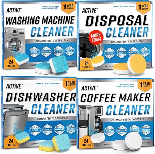 Washing Machine Cleaner Descaler 24 Pack - Deep Cleaning Tablets for HE Front Lo - Picture 8 of 13