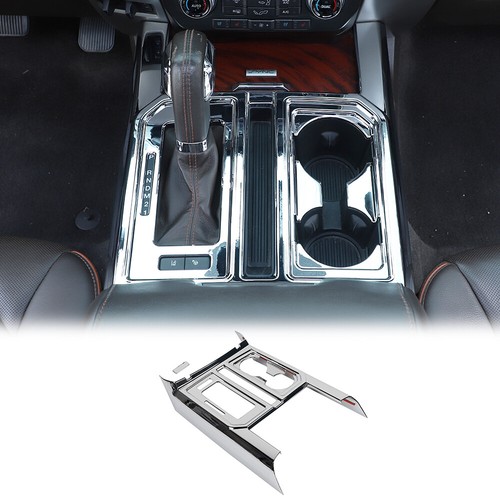Console Gear Shift Panel & Cup Holder Cover Trim for Ford F150 2015-2020 Chrome - 第 1/8 張圖片