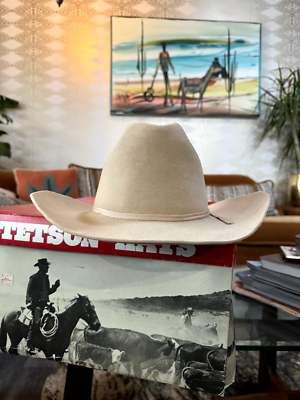 Vintage Stetson Rancher 4x Beaver Silverbelly Cowboy Hat w/ Box