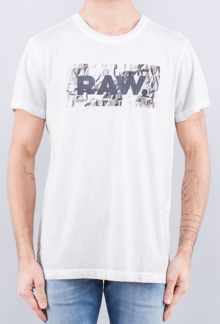 NEW G-Star Raw ジースター GRAPHIC 8 R T SS White G-Star RAW Men's Cool Grey Most Logo Graphic Short Sleeve T