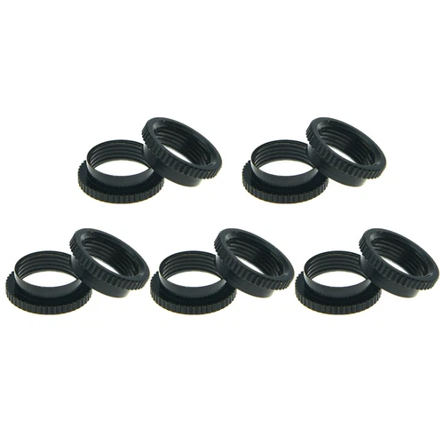 10pcs 15/32" Fine Knurl Toggle Switch Deep Nut for Gibson/Switchcraft Black