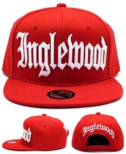 Inglewood New Leader Headlines Old English Red White Snapback Era Hat Cap