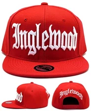 Inglewood New Leader Headlines Old English Red White Snapback Era Hat Cap