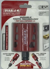 Diablo DHS2500 Diablo Bi-Metal Hole Saw 2-1/2" diameter x 2-3/8" deep