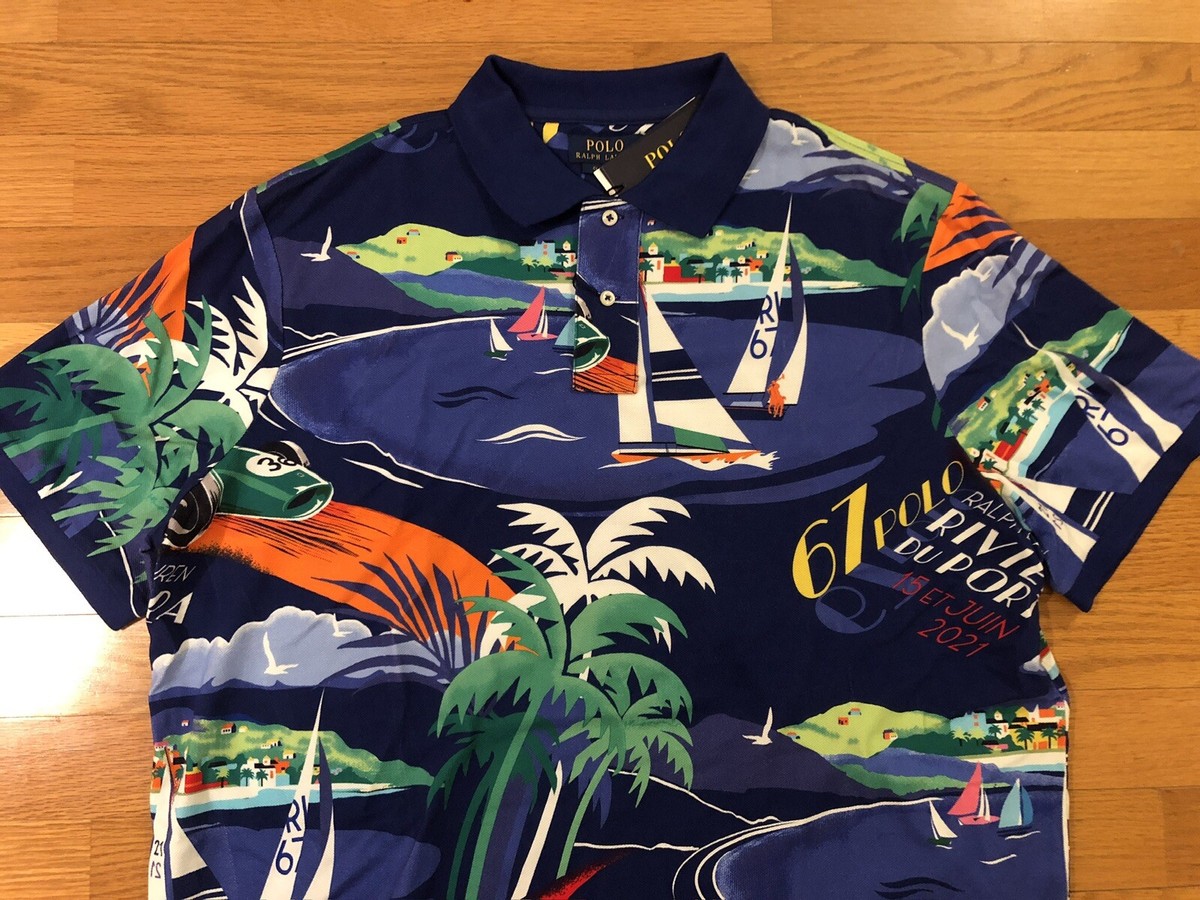 New M Polo Ralph Lauren Classic Fit Riviera duPort Sailing Boat