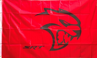 SRT DODGE HELLCAT 3x5' FLAG IN/OUTDOOR /BRASS GROMMETS 100D POLY  NEW USA SELLER