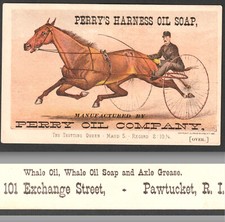 Sperm Whale Oil - 1881 Perry Oil Pawtucket RI Currier & Ives Maud S Horse SR.104