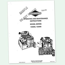 Briggs And Stratton 5Hp Engine Series 130900 132900 Operating Manual Operators