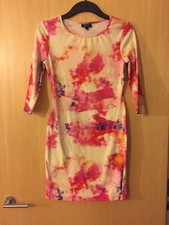 Image of Brand New Top Shop Multi Colour Bodycon Dress Uk Size 10 EUR 38