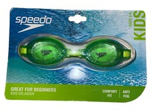 Speedo Kids Splasher Swimming Goggles Ages 3-6 Green Glow