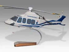 AgustaWestland AW139 Caverton DanCopter Desk Wood Helicopter Model Large 1/48