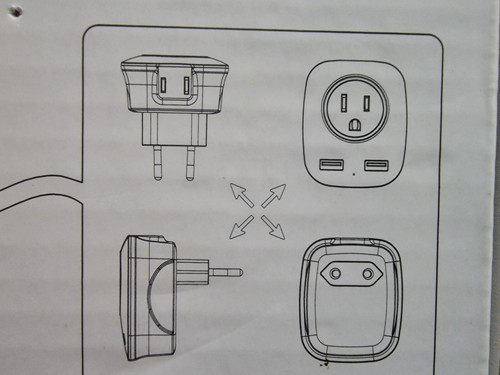 European Travel plug Adapter Model: WS-09C-2U - Picture 2 of 9