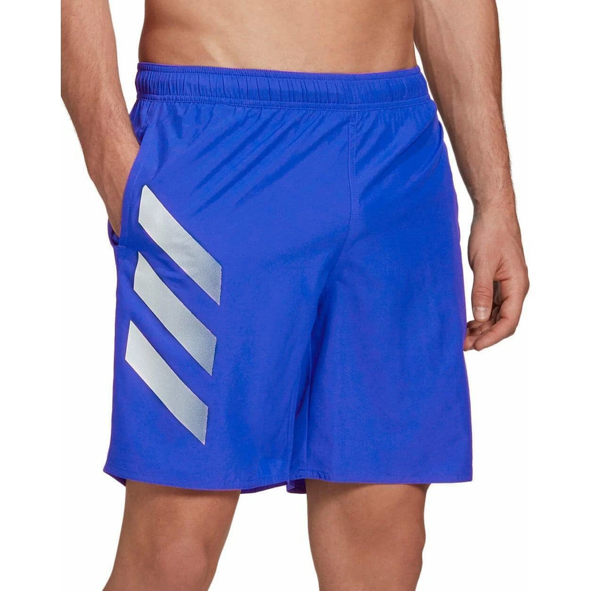 adidas Mens Bold 3 Stripe CLX Swim Shorts Blue eBay