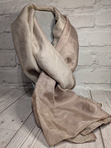 100% SILK Accessorize scarf pale Pink tones ombre Large 1m x 2m