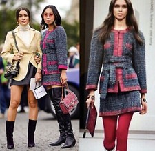 CHANEL 18A TWEED CC LOGO BUTTON FR34 US2-US4