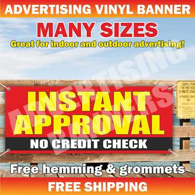 INSTANT APPROVAL NO CREDIT CHECK Advertising Banner Vinyl Mesh Sign Flag Pawn